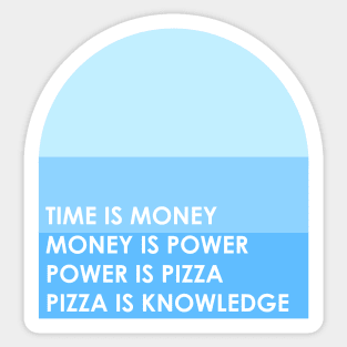 April Ludgate Parks and Rec Power is Pizza Quote Sticker